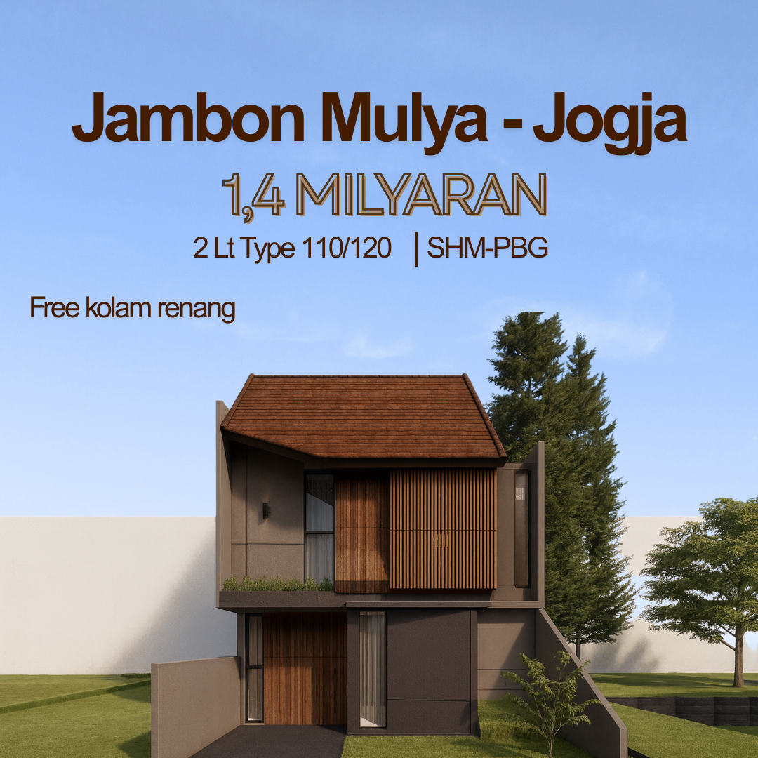 Jambon Sleman Yogyakarta Dijual Rumah 2 Tingkat Free kolam Renang Pribadi - Property listing thumbnail